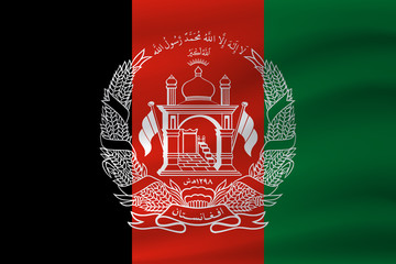 Waving flag of Afghanistan. Vector illustration
