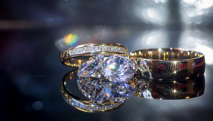 silver ring with diamonds