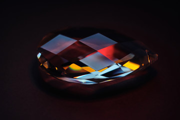 teardrop shaped glass prisms refract light