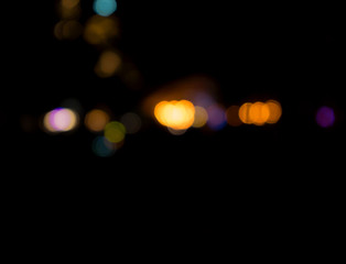 Bokeh at light night. Blurry bokeh lights at night.