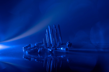 Screws and dowels of different sizes