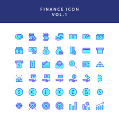 Business and finance icon filled outline set vol 1
