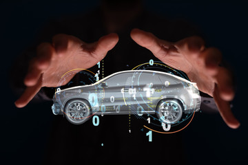 digital car technology smart in virtuel room
