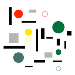 Geometric pattern from a set of shapes, fashionable Memphis design, vector background of Scandinavian simple colors of geometric prints with rectangles, squares and circles.