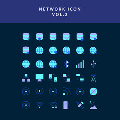 Cloud computing network  flat style design icon set vol2