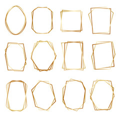 Geometric Polygonal Frames - Set of 6 trendy frames with copy space