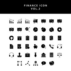 Business and finance icon glyph style  set vol 2