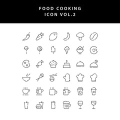 food cooking icon set outline set vol 2