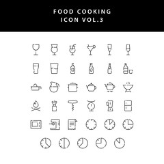 food cooking icon set outline set vol 3
