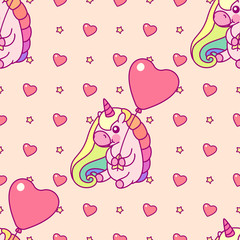 vector cute unicorn seamless pattern