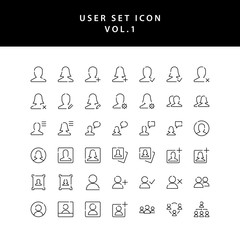 user outline icon set vol1