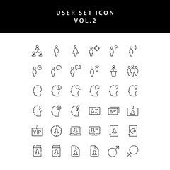 user outline icon set vol2