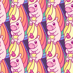 vector cute unicorn seamless pattern