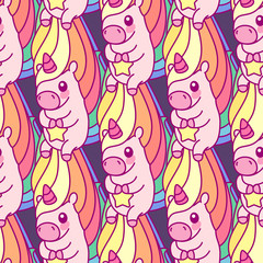 vector cute unicorn seamless pattern