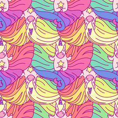 vector cute unicorn seamless pattern