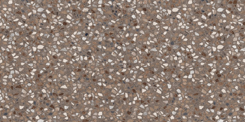 Brown mosaic stones background, terrazzo marble texture