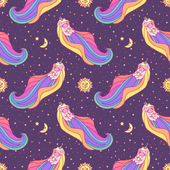 vector cute unicorn seamless pattern