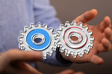 Gear With Success Concept digital.