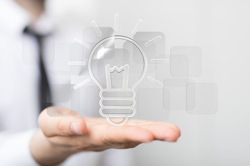  touching light bulbs, new ideas with innovative technology and creativity.