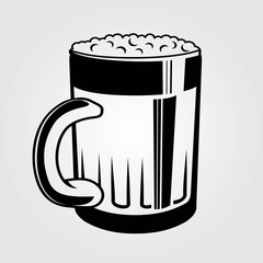 Beer mug icon isolated on white background. Vector illustration