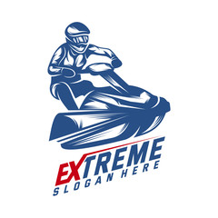 Jet Ski Sports Logo vector, Extreme Jet Ski design vector silhouette