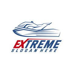 Jet Ski Sports Logo vector, Extreme Jet Ski design vector silhouette