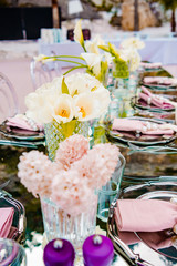 Elegant flower decoration for celebration, wedding, event or birthday party