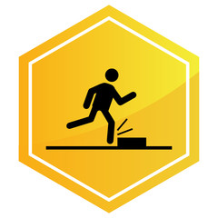 Possible Falling Warning Vector  pedestrian stumbling Icon Design