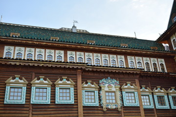  Wooden Palace Of Moscow Kolomenskoye  - colorful Tourism landmark attractions in Russia - royal old palace with golden cyan brown green white colors made out of wood