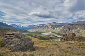 landscape with mountains and blue sky