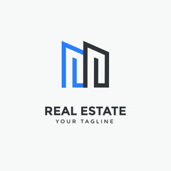 real estate logo design template, Construction Architecture Building symbol vector editable