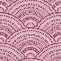 Ethnic circle shapes seamless geometric pattern.
