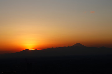 富士山の夕暮れ