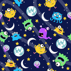 Fototapeta na wymiar cute monster characters collection with funny expression for kids