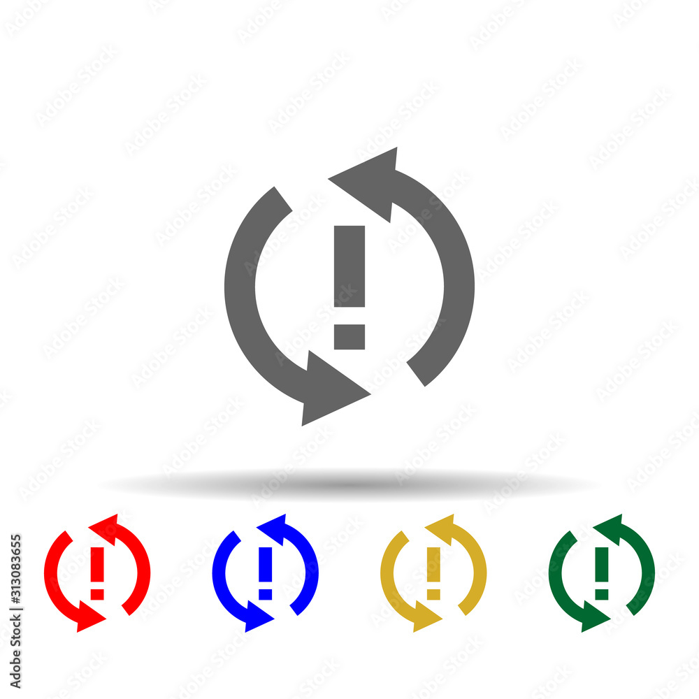 Poster arrow, exclamation multi color style icon. simple glyph, flat vector of arrows icons for ui and ux, 
