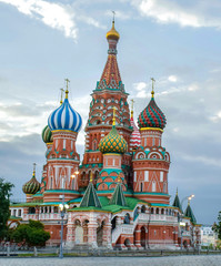 Fototapeta premium Close up for the Colorful st basil's cathedral the beautiful landmark of Red square kremlin Moscow , russia &nbsp;