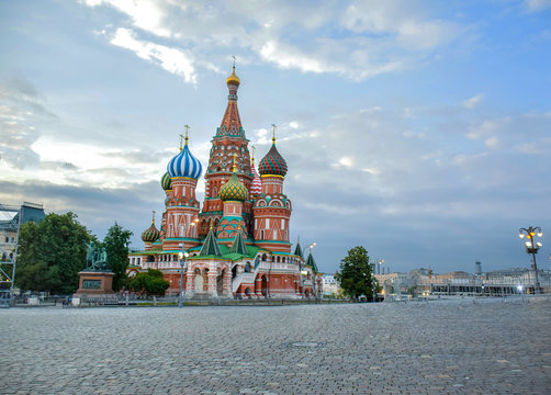 Close up for the  Colorful st basil's cathedral the beautiful landmark of Red square kremlin Moscow , russia  

