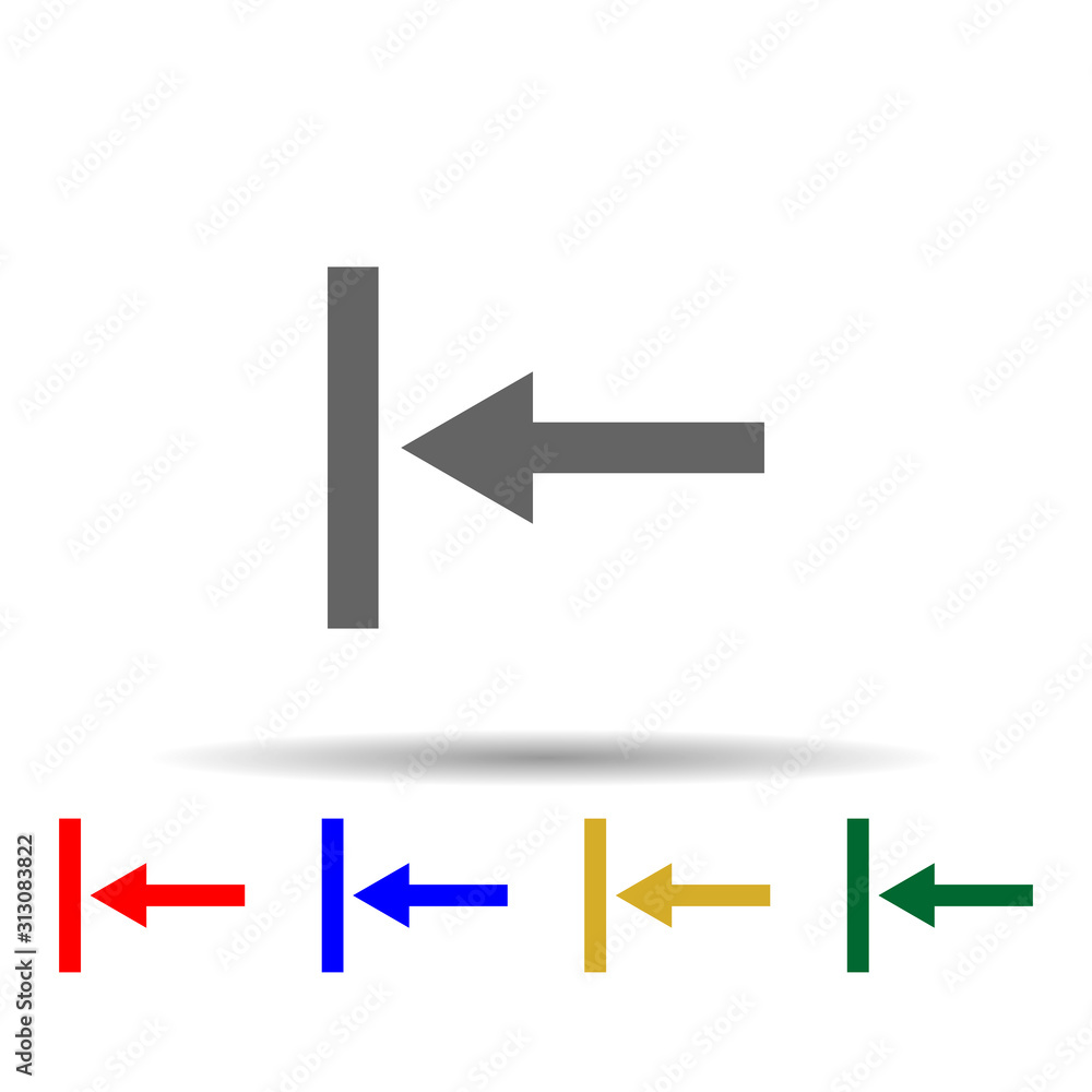 Poster arrow, backward multi color style icon. simple glyph, flat vector of arrows icons for ui and ux, web