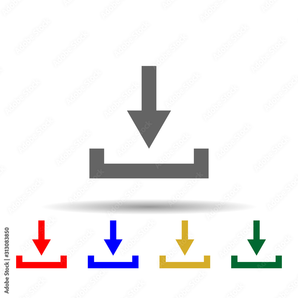 Poster arrow, download multi color style icon. simple glyph, flat vector of arrows icons for ui and ux, web