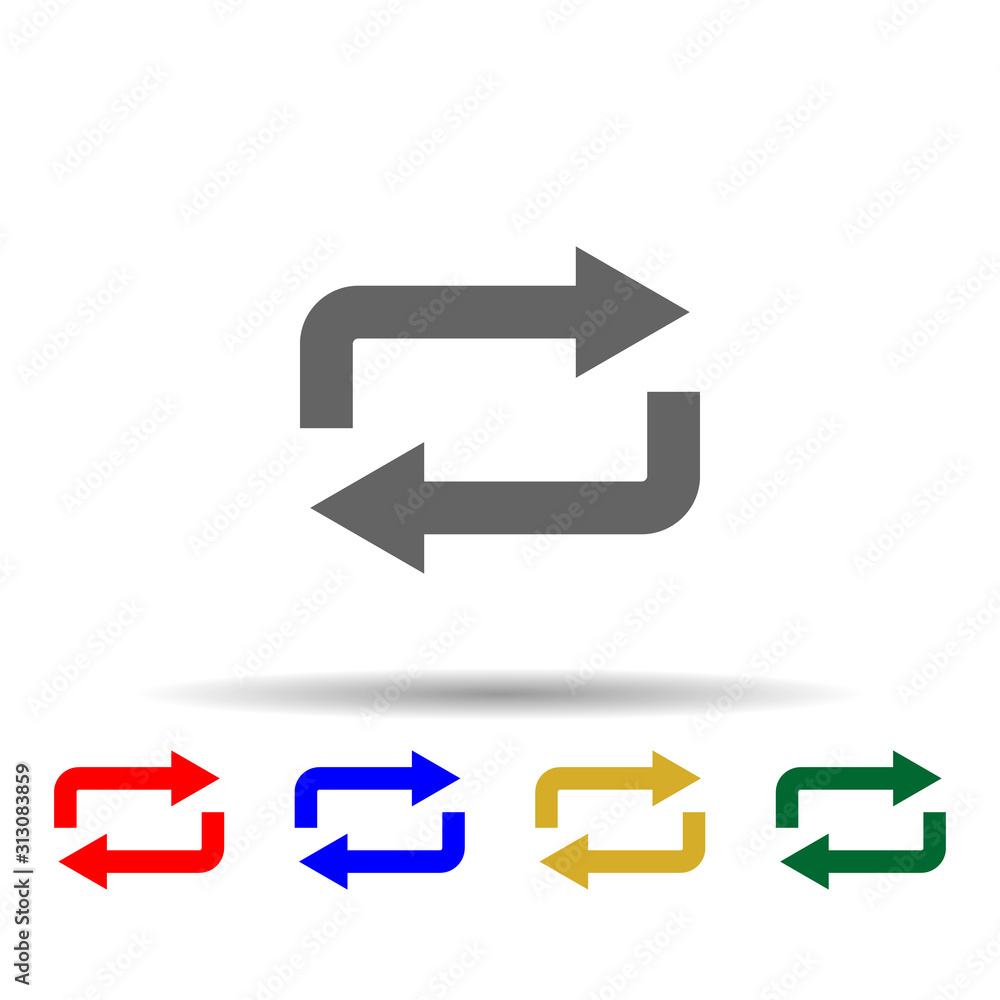 Poster arrow, refresh multi color style icon. simple glyph, flat vector of arrows icons for ui and ux, webs