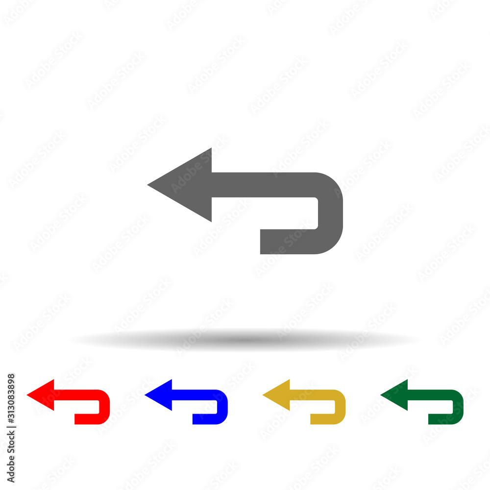 Poster arrow, backward multi color style icon. simple glyph, flat vector of arrows icons for ui and ux, web