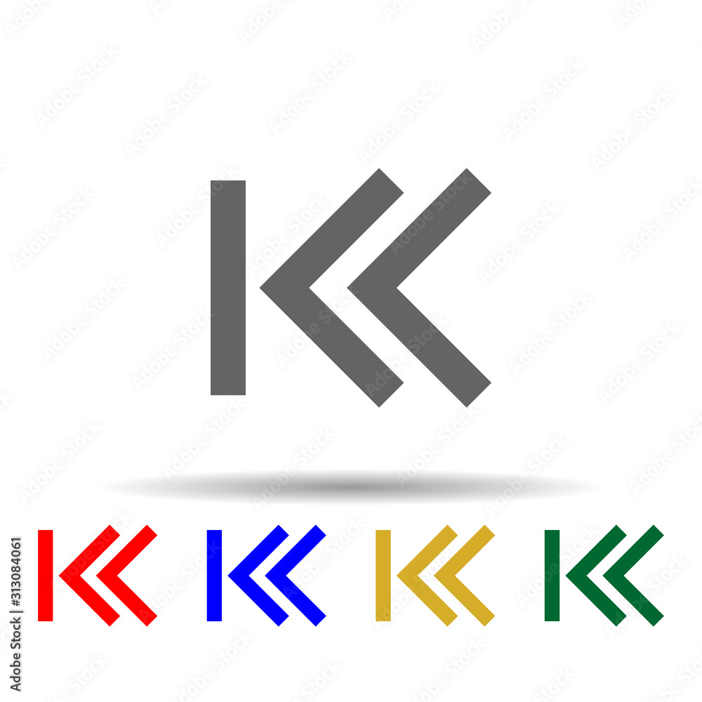 Poster arrow, backward multi color style icon. simple glyph, flat vector of arrows icons for ui and ux, web
