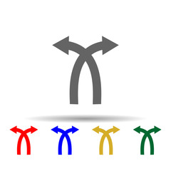 Arrow multi color style icon. Simple glyph, flat vector of arrows icons for ui and ux, website or mobile application