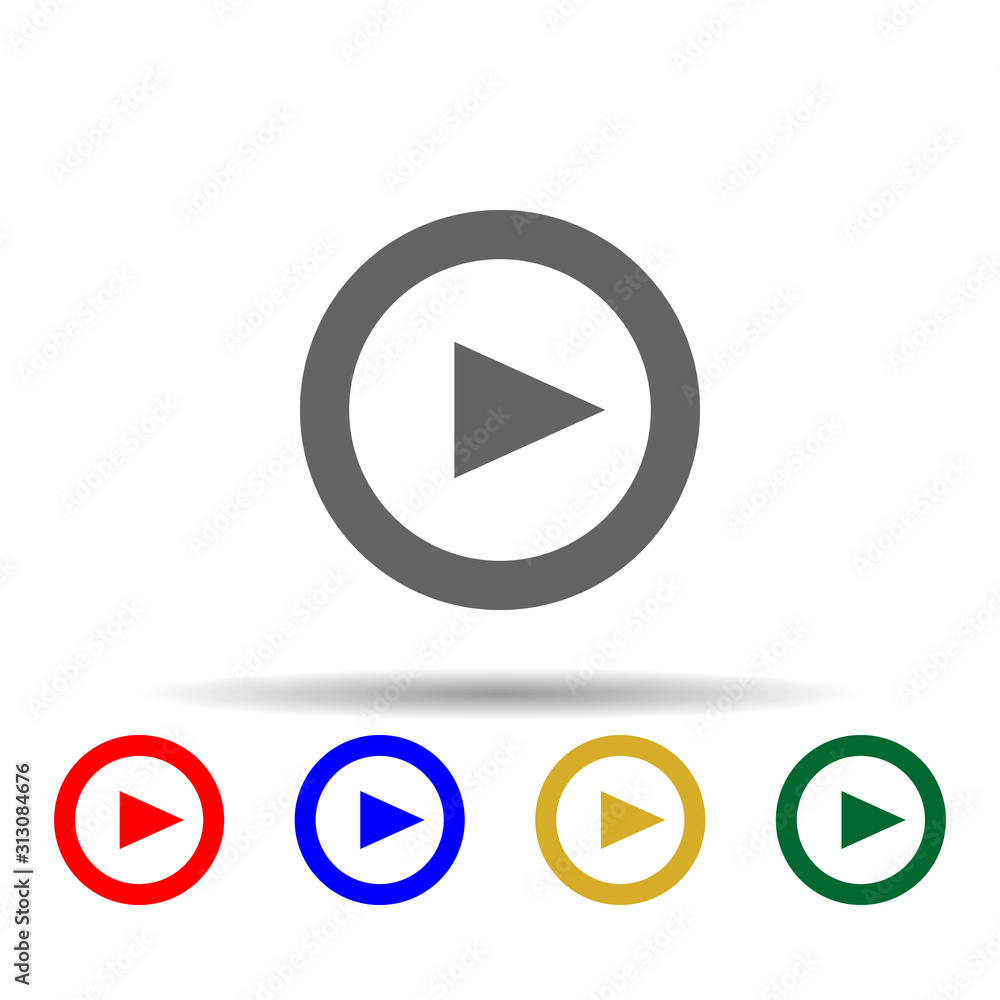 Poster arrow, play multi color style icon. simple glyph, flat vector of arrows icons for ui and ux, website