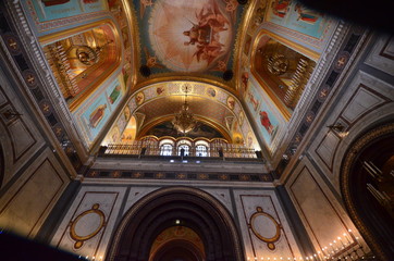 Obraz premium The inspiring and religious Moscow Church interior 