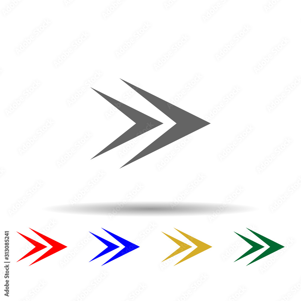 Poster arrow, forward multi color style icon. simple glyph, flat vector of arrows icons for ui and ux, webs