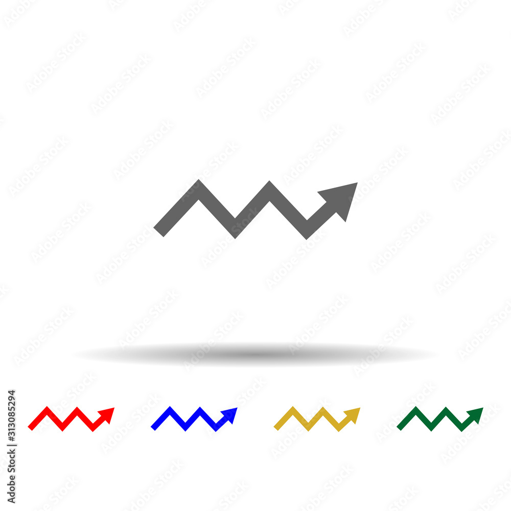 Poster arrow multi color style icon. simple glyph, flat vector of arrows icons for ui and ux, website or mo