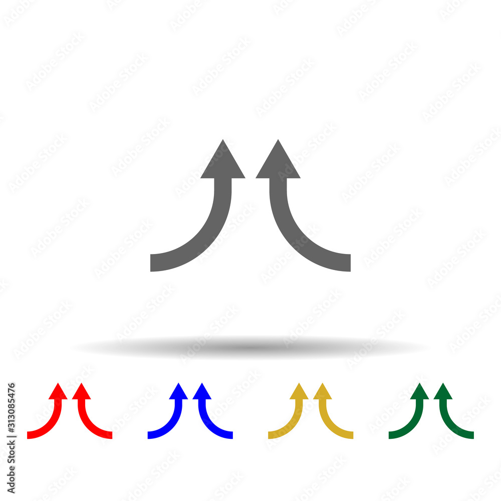 Poster arrow multi color style icon. simple glyph, flat vector of arrows icons for ui and ux, website or mo