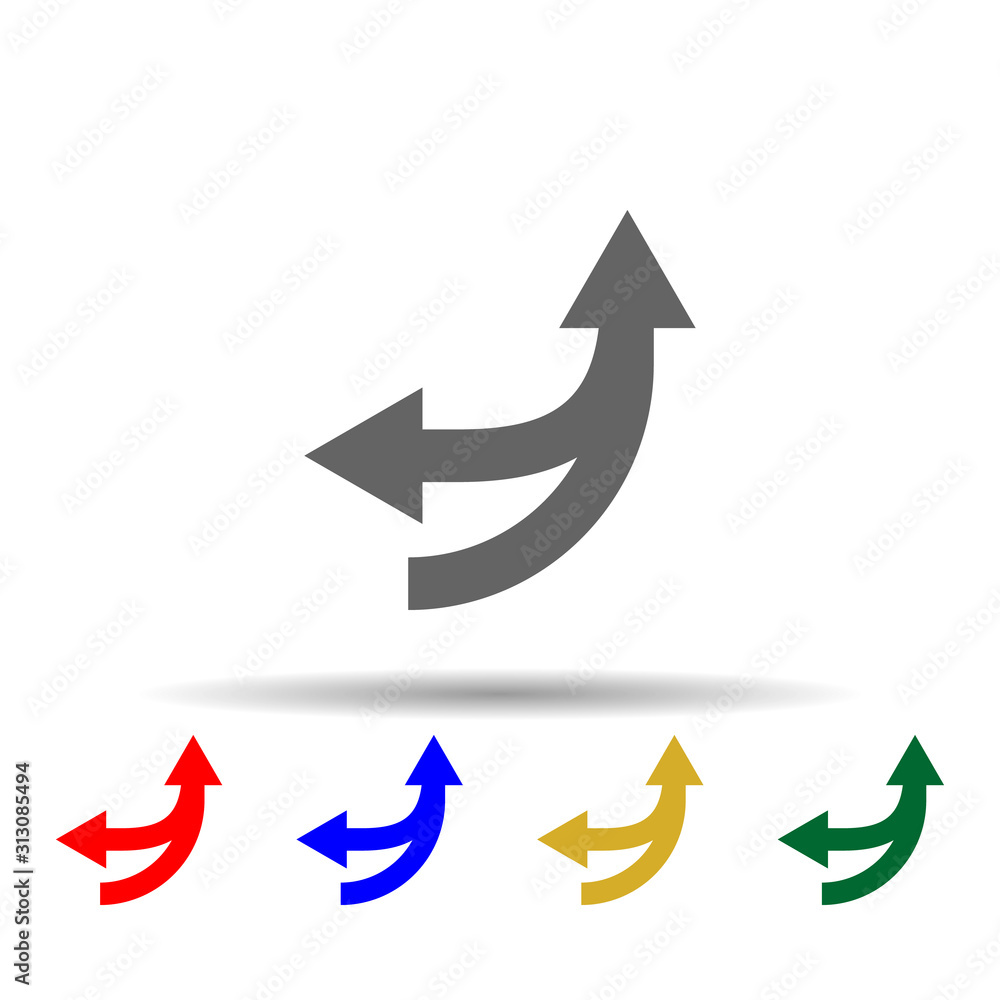 Poster arrow multi color style icon. simple glyph, flat vector of arrows icons for ui and ux, website or mo