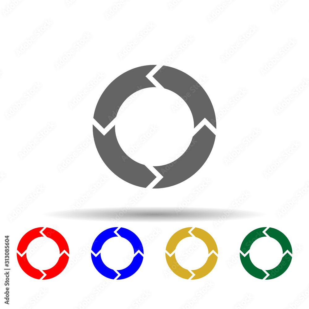 Poster arrow multi color style icon. simple glyph, flat vector of arrows icons for ui and ux, website or mo